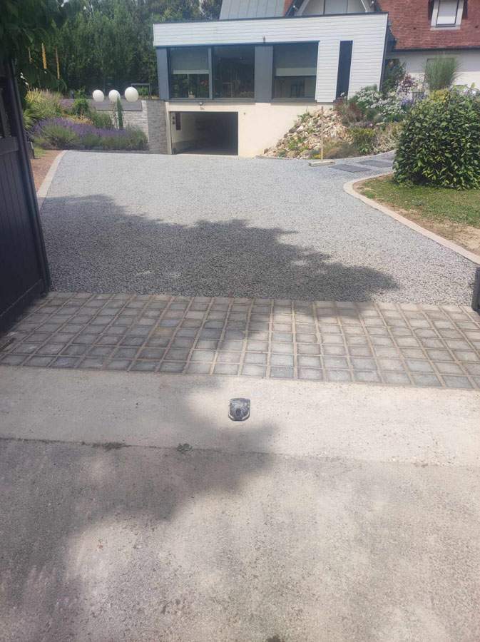 Travaux de pavage à Rouen